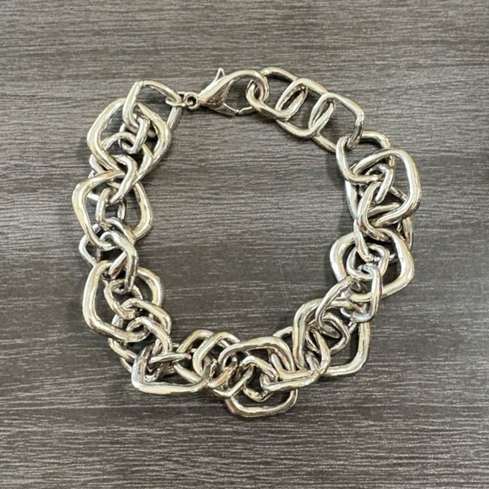 Unique Interlocking Silver Square Bracelet - image 1